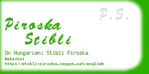 piroska stibli business card